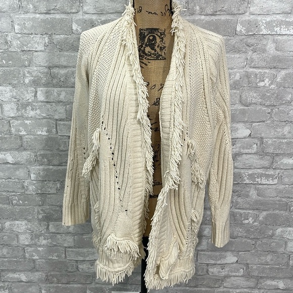 Anthropologie Rosie Neira Rima Fringed Cardigan - Picture 1 of 9